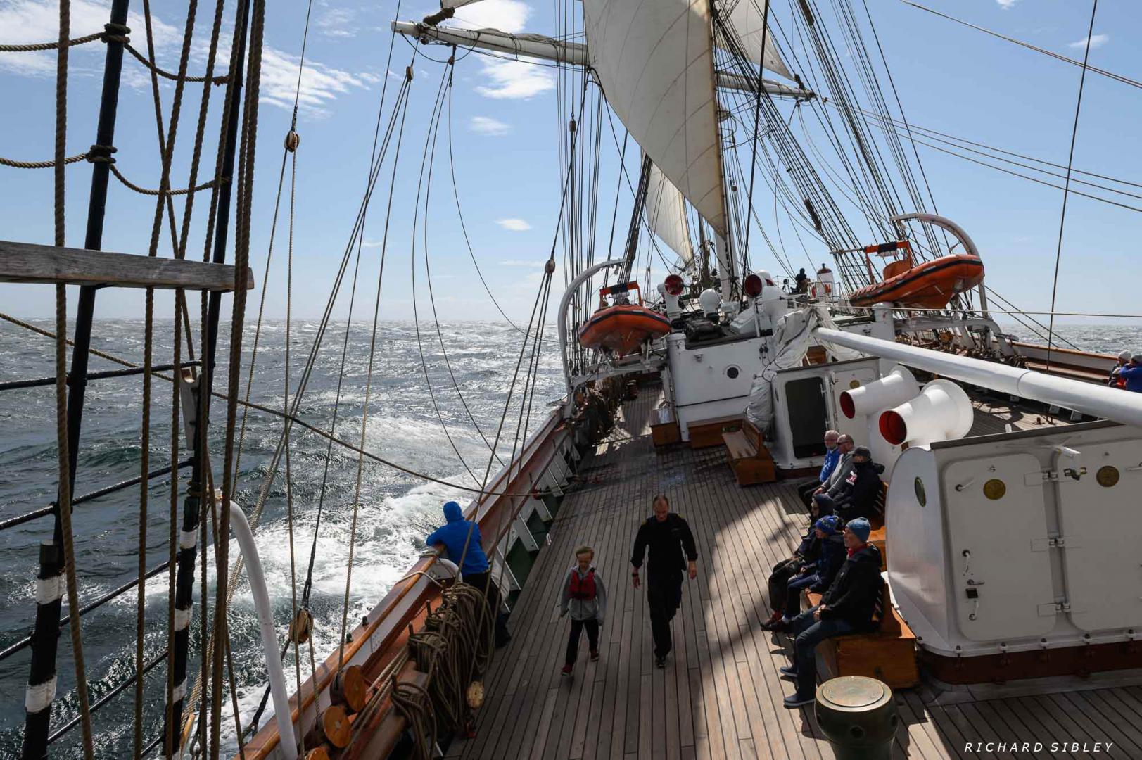 The deck of the Statsraad Lehmkuhl. Credit Richard Sibley